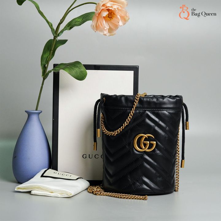 BS 1740 Gucci marmont mini bucket bag